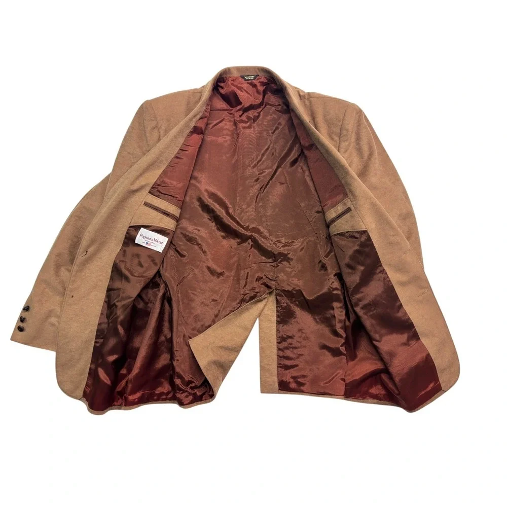 vtg Pagano West 50L Brown Western Moleskin Blazer Jacket Sport Coat Faux Suede